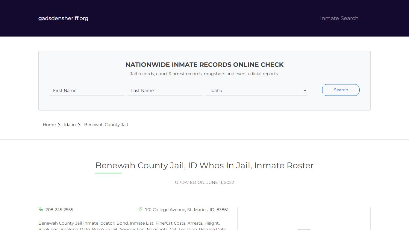 Benewah County Jail, ID Inmate Roster, Whos In Jail